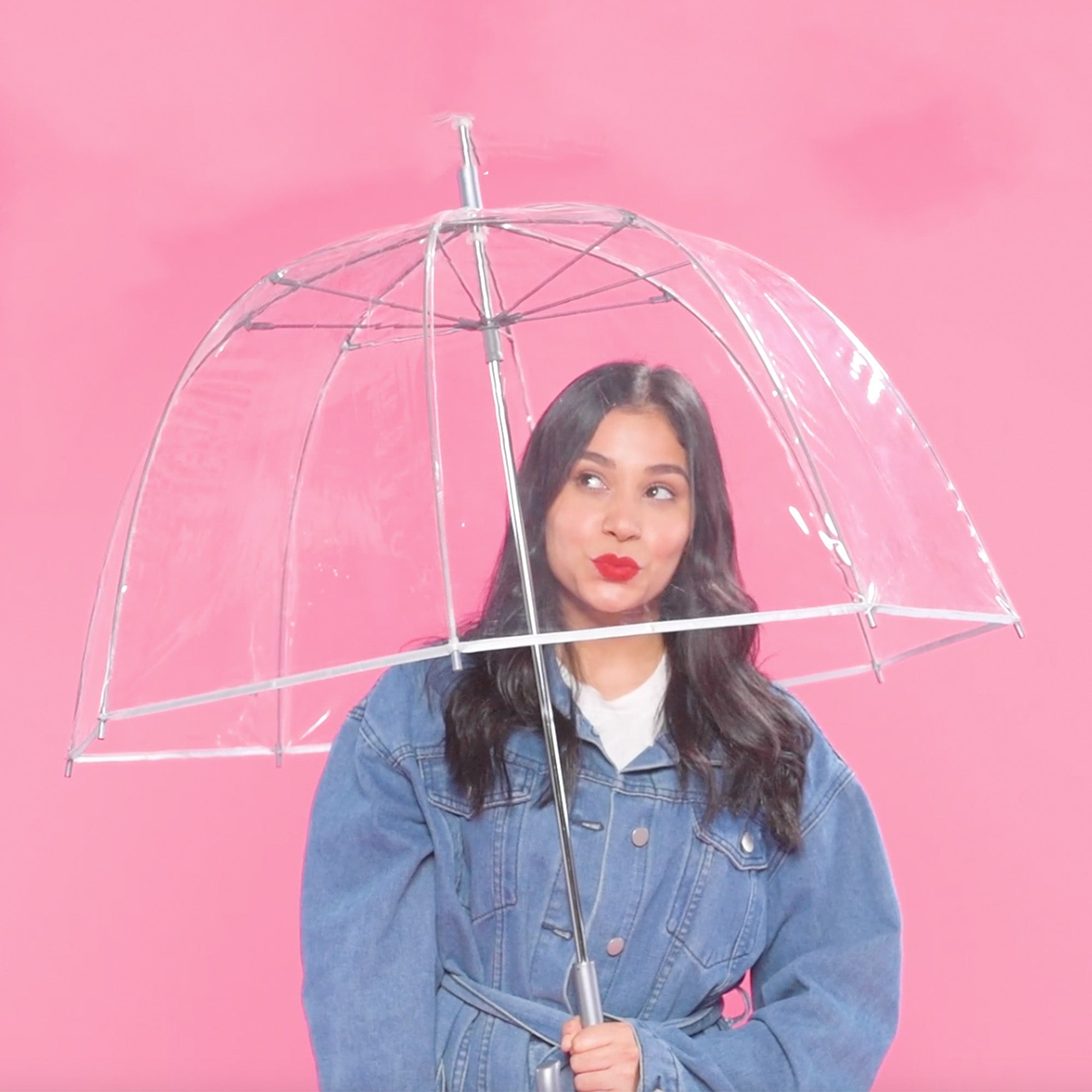 Clear Bubble Umbrella with Colorful Accents - Image 30