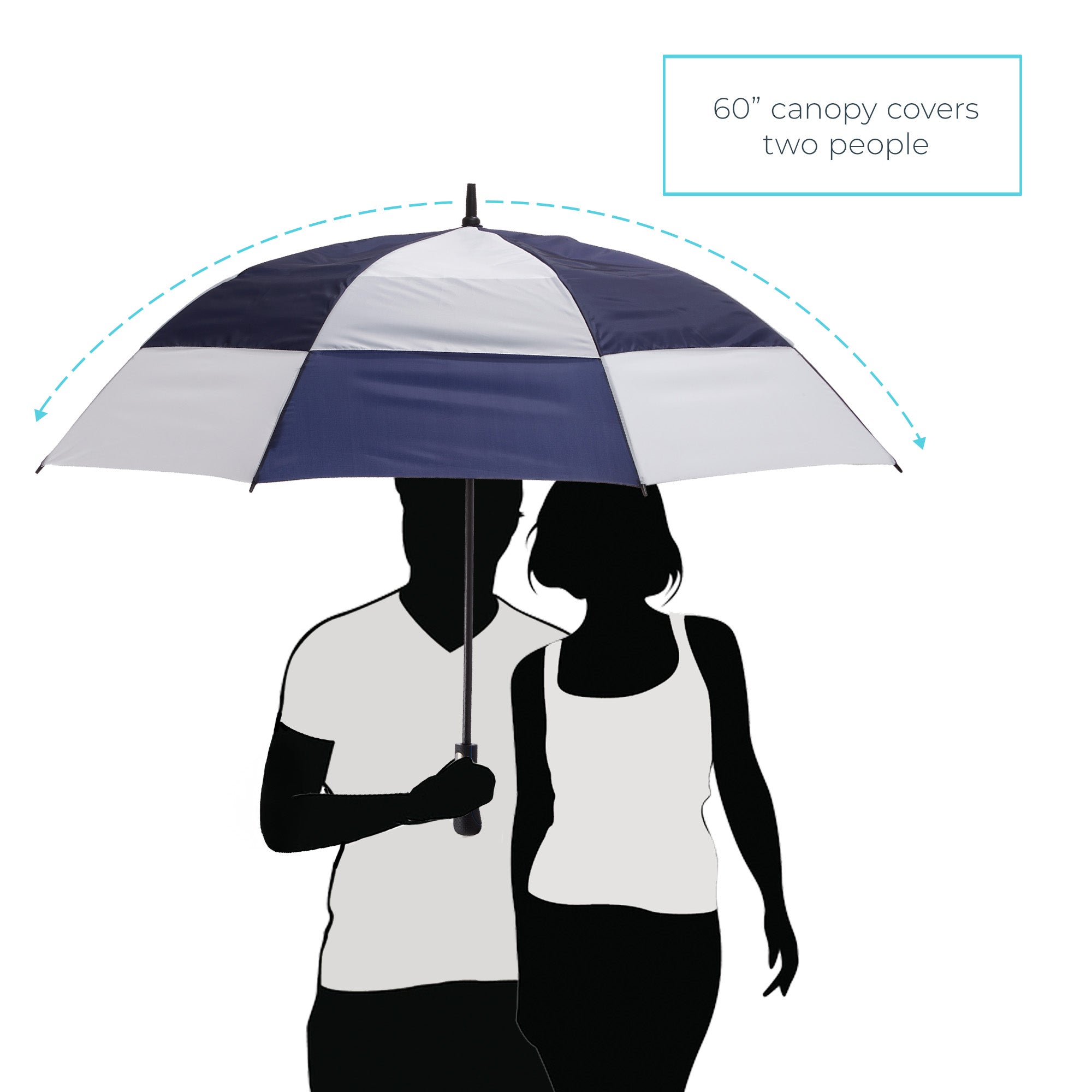 Vented Golf Stick Umbrella with Wind & Sun Protection - Image 11