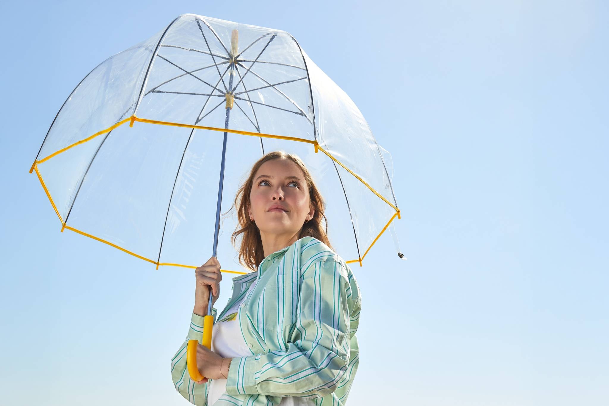 Clear Bubble Umbrella with Colorful Accents - Image 6