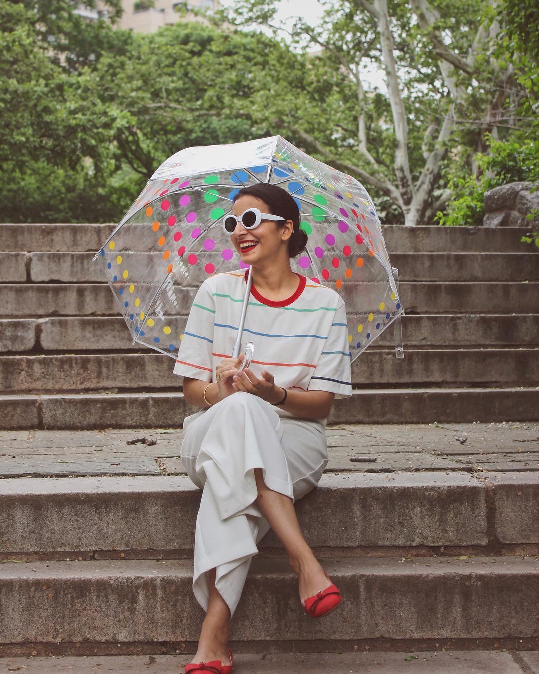 Clear Bubble Umbrella with Colorful Accents - Image 18